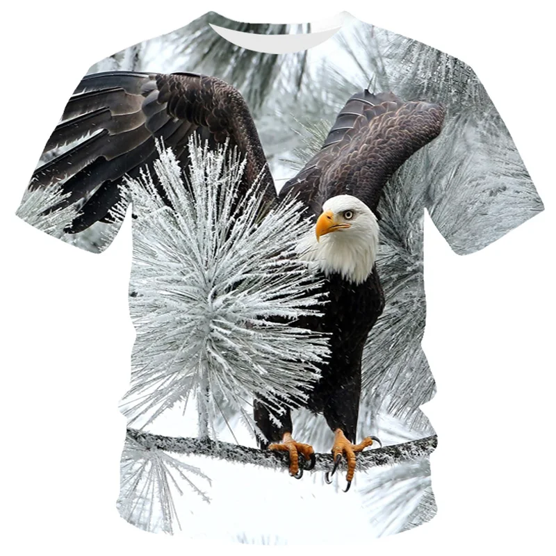 Fashion Summer Eagle And Flame Phoenix Animal 3d Printed T Shirt For Men\'s T Shirt O\'neck Short Sleeve Oversized T-shirt Top Hot