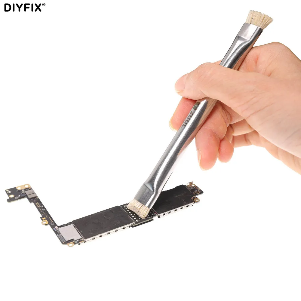 2UUL Double-End Anti-Static แปรงสำหรับเมนบอร์ด PCB ซ่อมโทรศัพท์มือถือชุดเครื่องมือ Anti-Static ทำความสะอาดแปรง