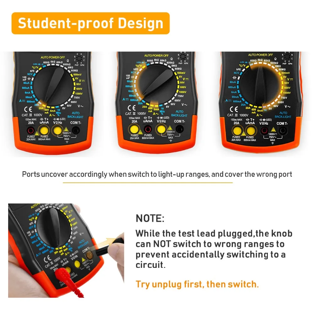 BTMETER BT-770M Digital Multimeter True RMS Auto Manual Ranging Multimeter Tester for AC DC Amp Ohm Volt NCV,6000 Counts