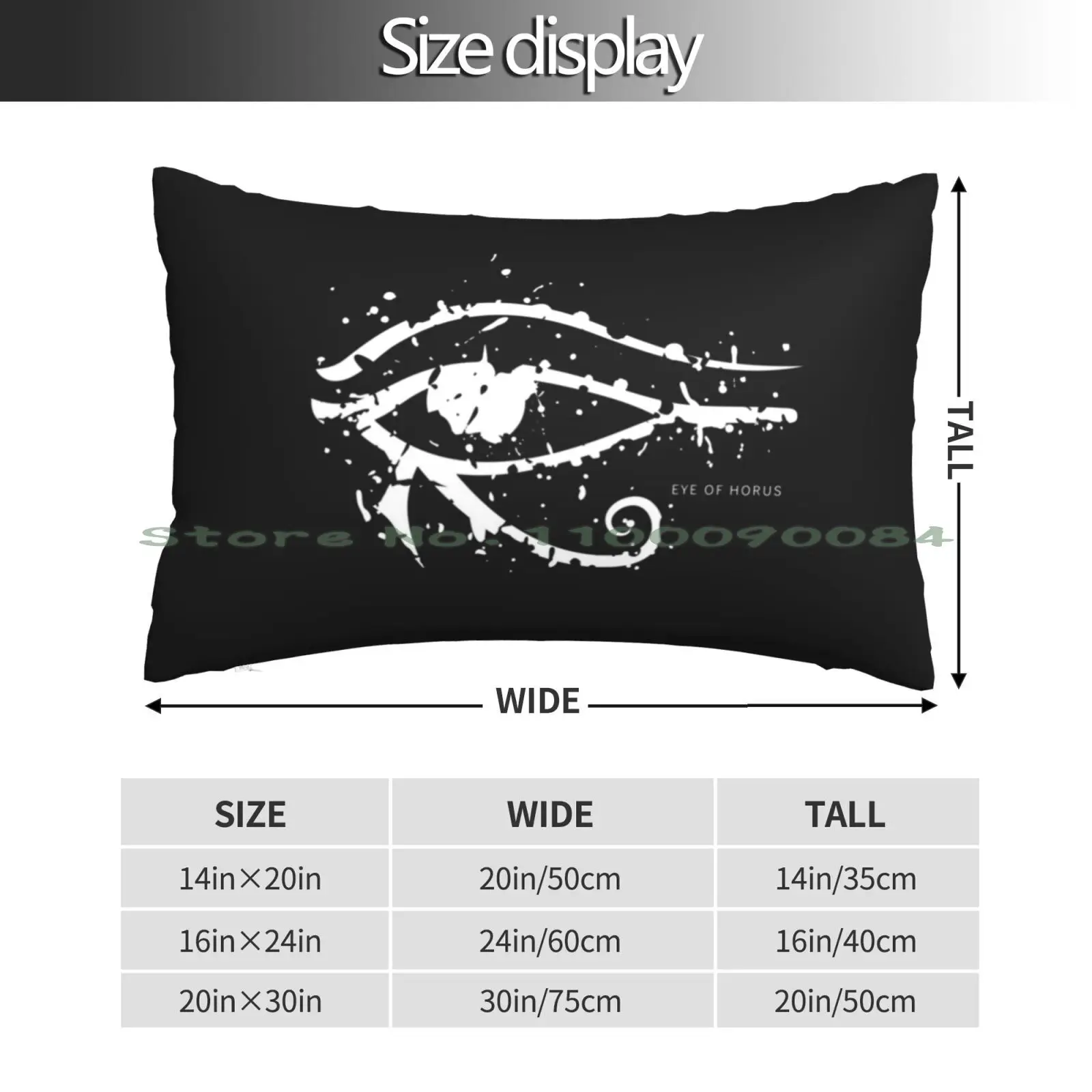 Eye Of Horus Pillow Case 20x30 50*75 Sofa Bedroom Chibi Iguro Obanai Demon Kimetsu No Yaiba Fanart Anime Cute Stripes Black