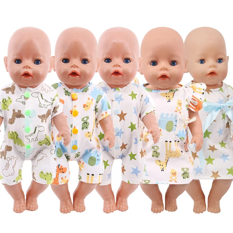 Doll Baby Clothes Rompers Jumpsuits Dress For 18 Inch American of gir`s&43Cm Baby New Born Doll Reborn Zaps Our Generation Toy