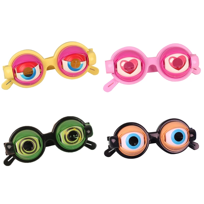 Funny Prank Glasses Horror Eyeball Dropping Glasses Eyes Toy for Halloween Chrismas Party Gift