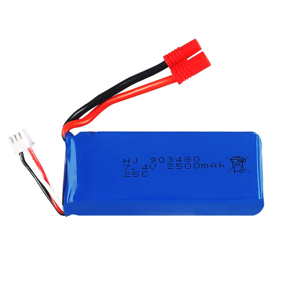 1-10PCS 오리지널 7.4V 2500mAh Lipo 배터리, Syma X8C X8W X8G RC 자동차 12428 12423 7.4V 903480 배터리 Rc 드론 예비 부품