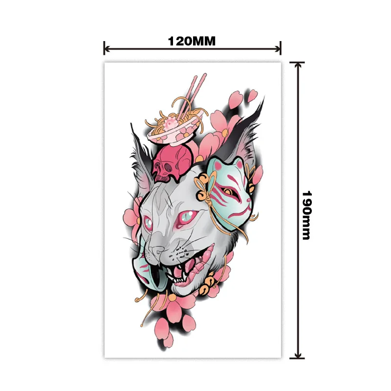 Temporary Tattoo StickersJapanese Cat For Women Men Body Waist Waterproof Fake Tatto Colorful Tatto transferable tattoos