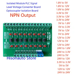 AL-ZARD 8-Channel Optocoupler Isolation Board Module Signal Level Voltage Conversion Board NPN Output 24V 12V 5V 3.3V 1.8V