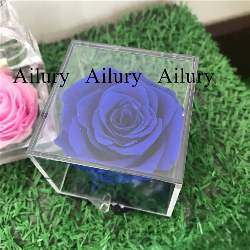 

High Transparent Cover Cute Artifical Flower Rose Ps Material,Valentine's Day Gift,Christams Table Car Decoration