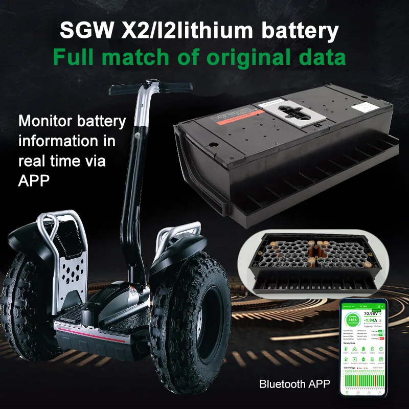 Imagem -02 - Bateria de Lítio Segway Sgw x2 i2 e Carregador Expansão de Suporte Reconstruído Aplicativo Bluetooth Diagnóstico de Bateria Grande Capacidade