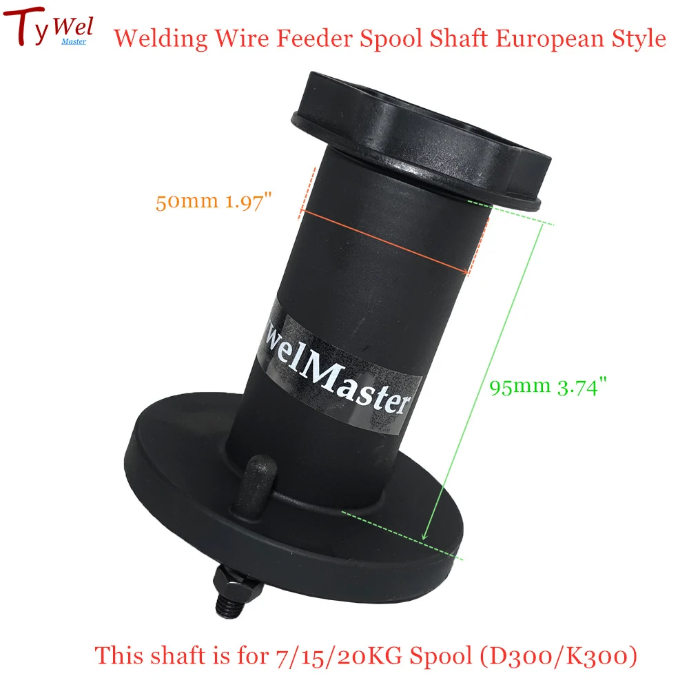 Imagem -02 - Eixo do Carretel do Alimentador do Fio de Solda Soldador Mig Eixo do Carretel Euro Estilo 15kg D300 K300 300 mm 300 mm 5kg D200 mm 200 mm