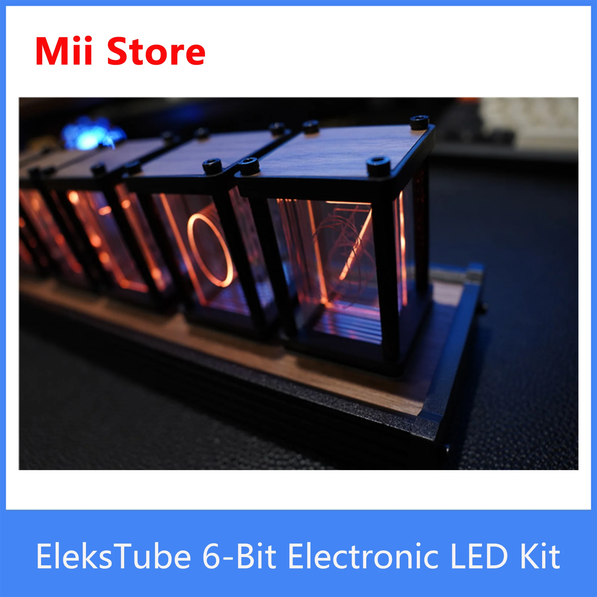 Elekskaker-Kit de 6 bits EleksTube R, LED electrónico, luminoso, Retro, brillante, analógico, tubo Nixie, reloj elekstube