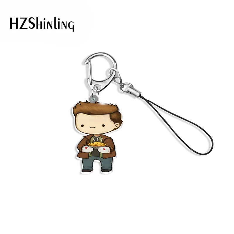 Supernatural TV Acrylic Keychain Resin Epoxy Mobile Straps Keyring Accessories