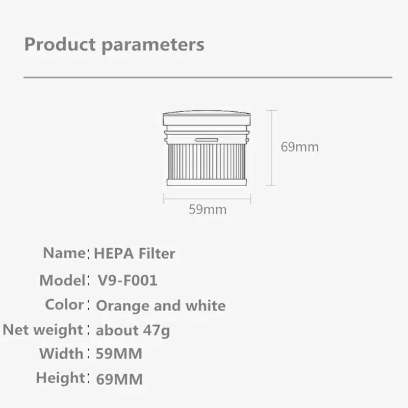 Hepa Filter Voor Xiaomi Dreame V9 V9B V10 Huishoudelijke Draadloze Handheld Stofzuiger Onderdelen Dust Filter Vervanging Filters