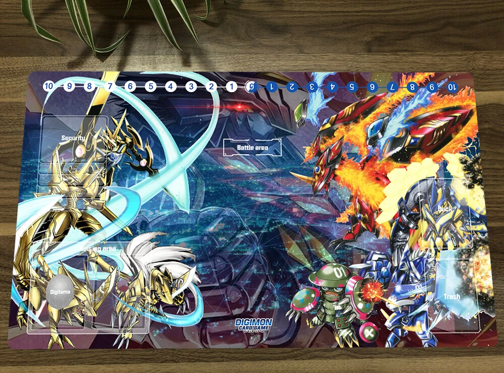 

Anime Digimon Playmat Hexeblaumon RagnaLordmon Trading Card Game Mat TCG CCG Mat Mouse Desk Pad Gaming Play Mat & Zones Free Bag