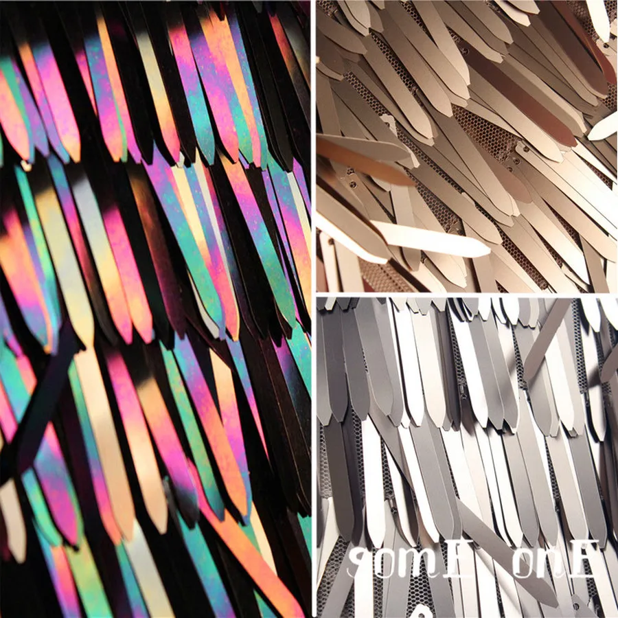 

Arrow Sequined Mesh Gauze Fabric DIY Background Decor Props Stage Skirts Dress Coat Clothes Designer Fabric