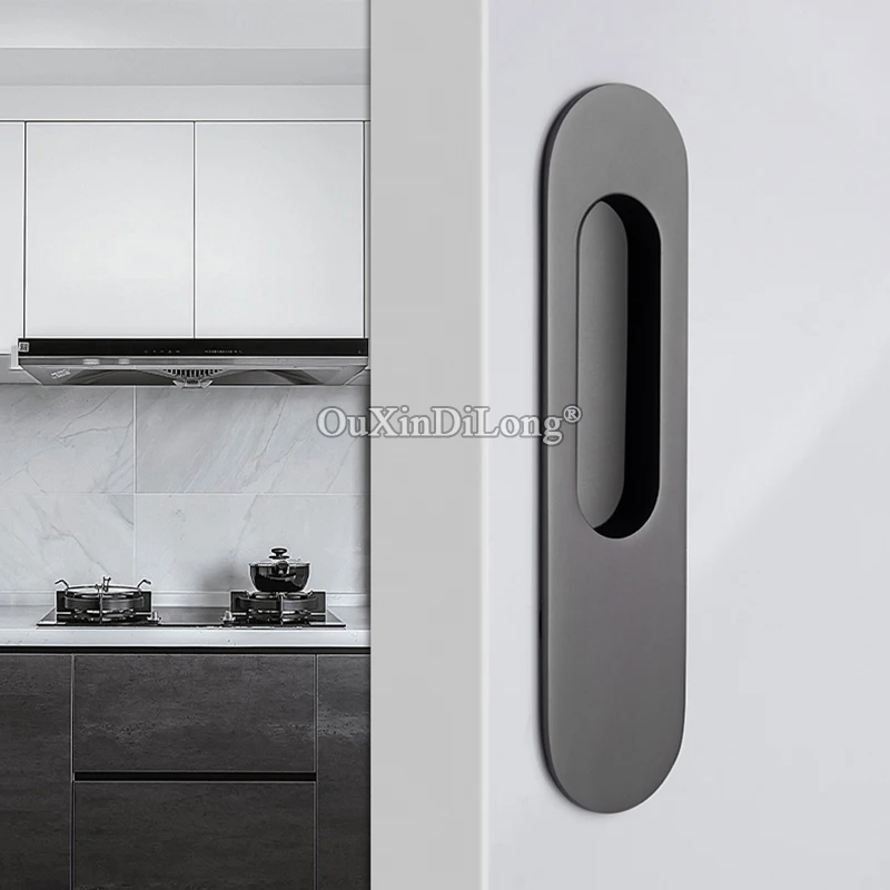 

Brand New 2Pairs Zinc Alloy Recessed Hidden Sliding Door Handles Wood Door Pocket Flush Door Push Pulls Handles