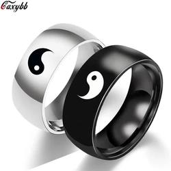 Yin Yang Couple Ring Men Accessories Tai Chi Pattern Lover Rings For Women Vintage Jewelry Engagement Ring Female Fashion Rings