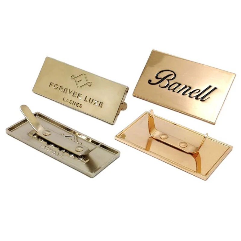 Custom Metal Brand Logo Labels for For Constation Name Tags Customized Hand Made Metal Letters Label For Luggage