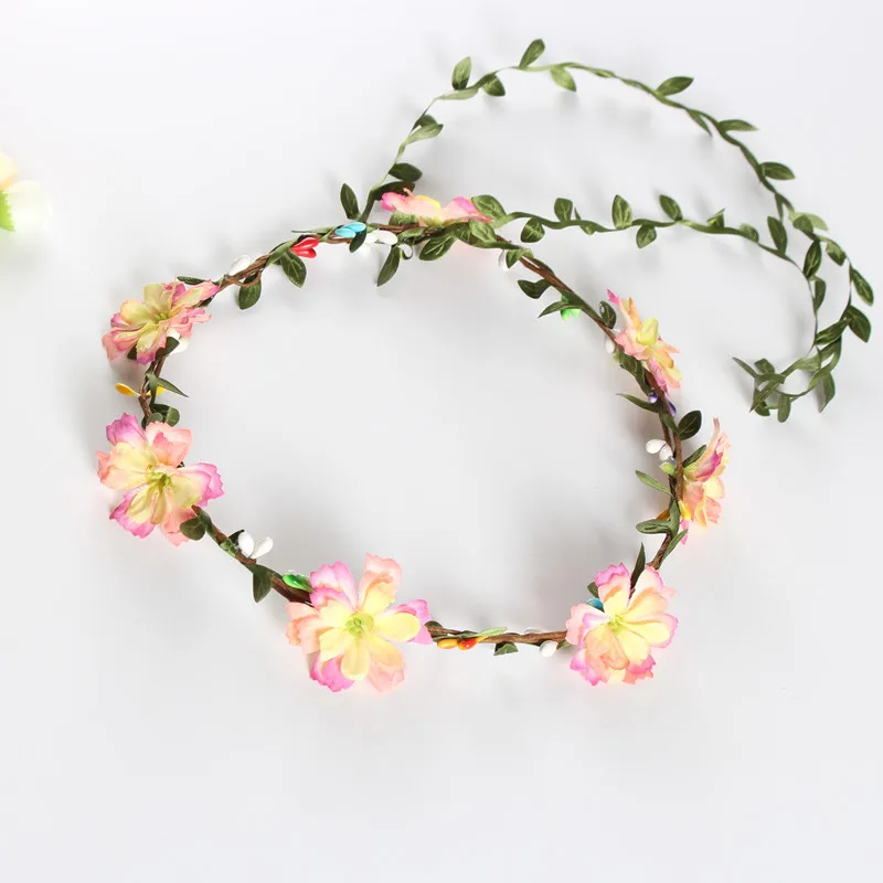 Sainmax Flower Headband Women Hair Band Flower Crown Party Wedding Beach Bridal Accessories