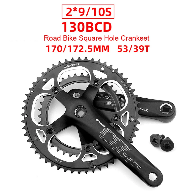 

Road Bike Crankset 130BCD 170MM 53/39T 2X9/10 Speed Pedivella Bielas Piezas De Manivela Bicicleta Monoplato Bike Parts Korba