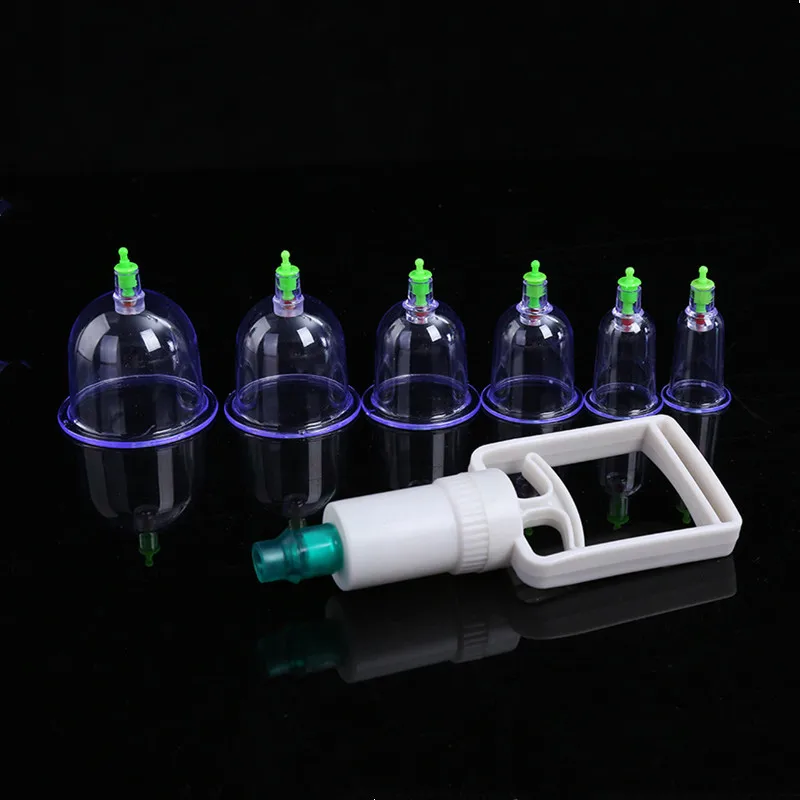 

6 Pcs Cans Chinese Vacuum Cupping Kit Pull Out Vacuum Apparatus Detox Therapy Relax Massager Suction Pumps Body Lose Weight