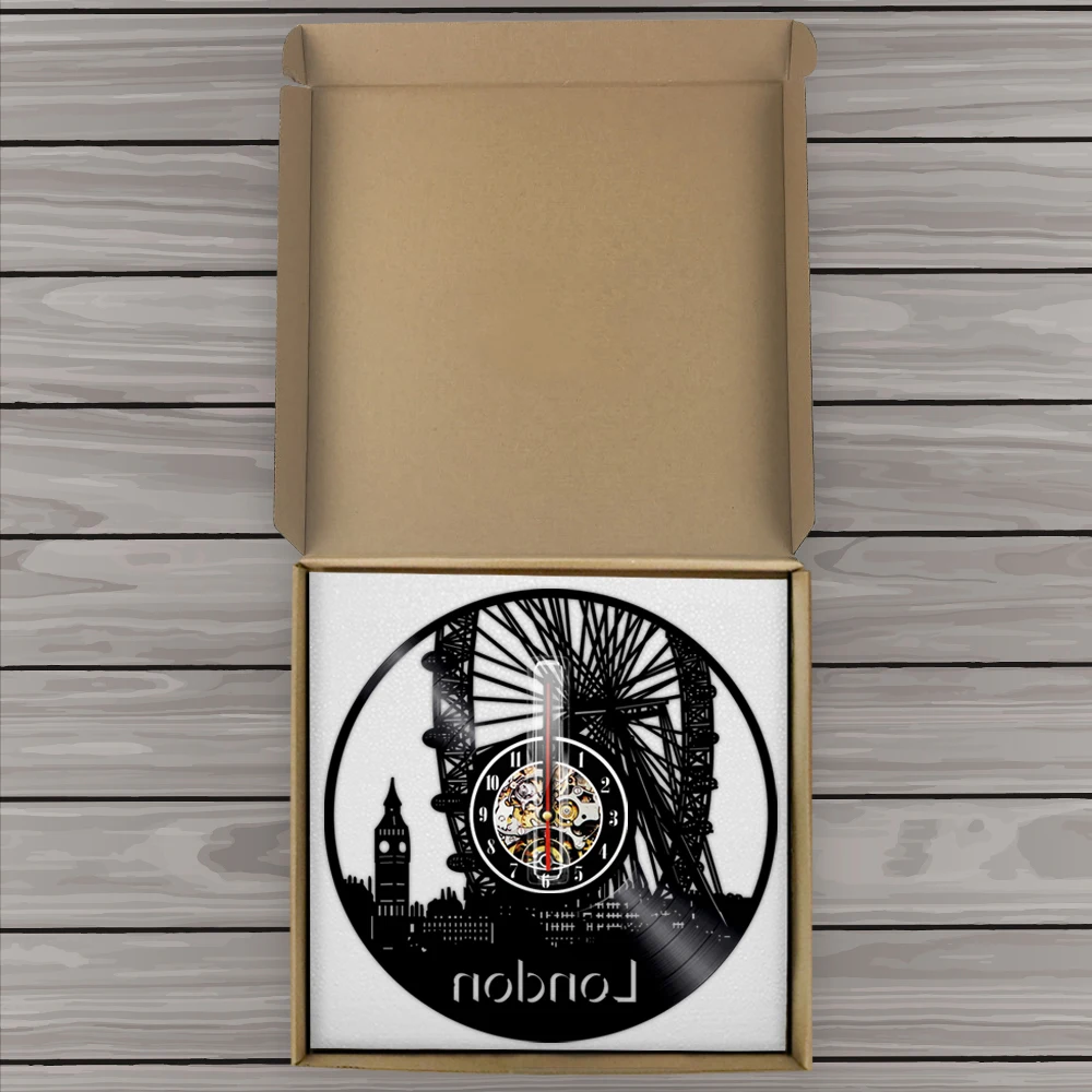 England London Cityscape Wall Clock London Skyline Vinyl Record Wall Clock Big Ben Design Hanging Watch Scenery Traveler Gift view 6