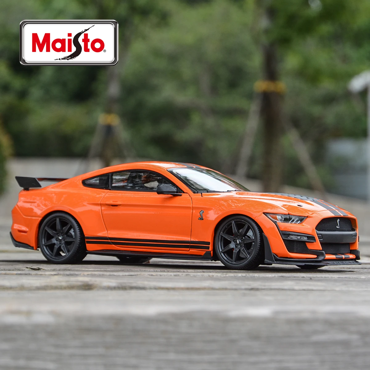 Maisto 1:18 2020 Ford Mustang Shelby GT500 Orange Static Die Cast Vehicles Collectible Model Car Toys