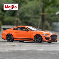 Maisto 1:18 2020 Ford Mustang Shelby GT500 Orange Static Die Cast Vehicles Collectible Model Car Toys