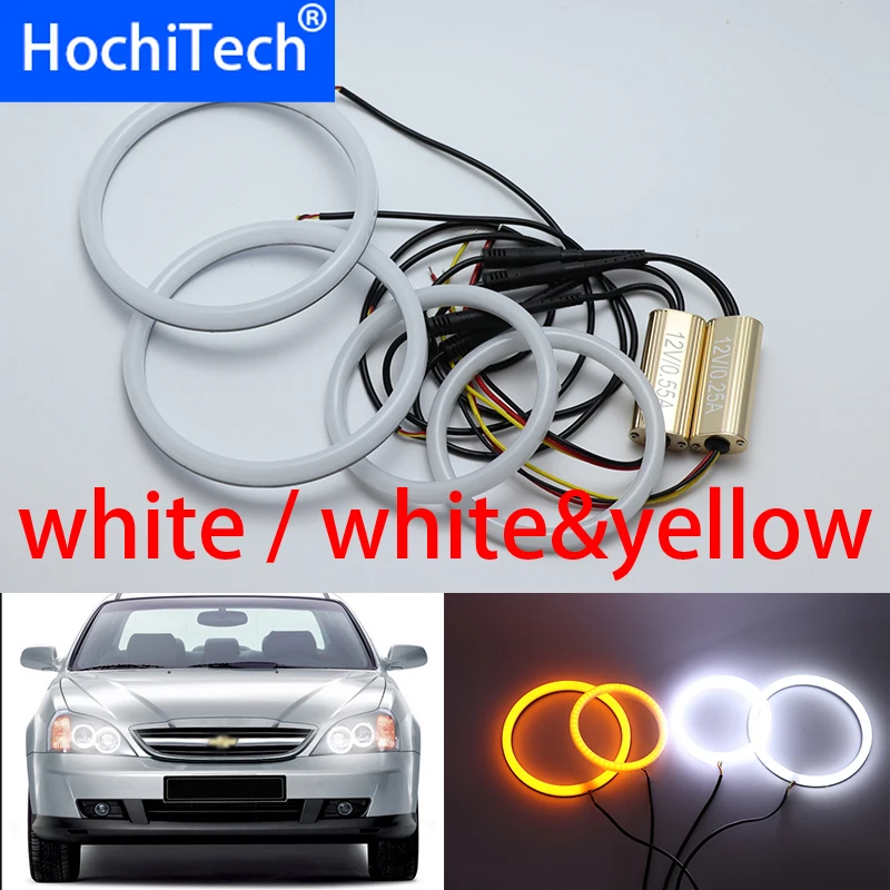 

for Chevrolet Chevy Epica Magnus 2000-2005 White & yellow Cotton LED Angel eyes kit halo ring Turn signal light