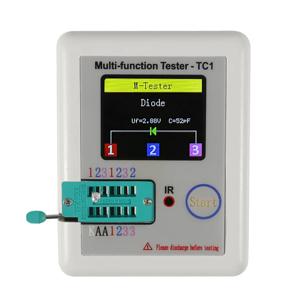 LCR-TC1 TC1 Colorful 3.5inch TFT Screen Multifunctional TFT Backlight Transistor Tester For Diode Triode Capacitor Resistor Test