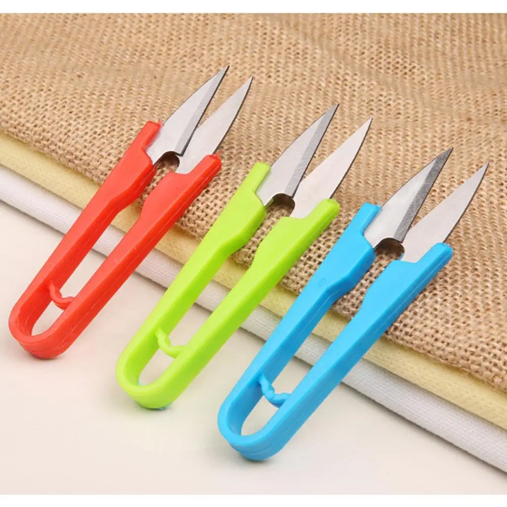 1Pcs ตัดเย็บกรรไกรสแตนเลส U รูปร่างตัด Clippers DIY เส้นด้าย Tailor Stitch Craft Home เครื่องมือเย็บปักถักร้อย