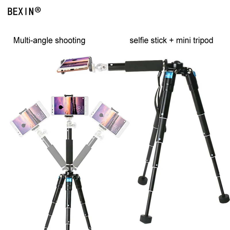 BEXIN MS15 Lightweight Tripod Mini Cell Phone Camera  Stand Bracket Mount Adapter For  Self-Timer Free  Clip