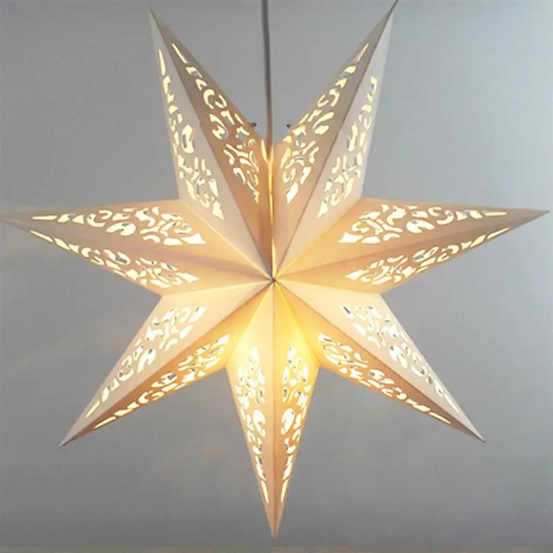 45cm Hollow Out Star Party Light Window Grille Home Bedroom Night Light Garden Paper Star Lantern Lampshade Hanging