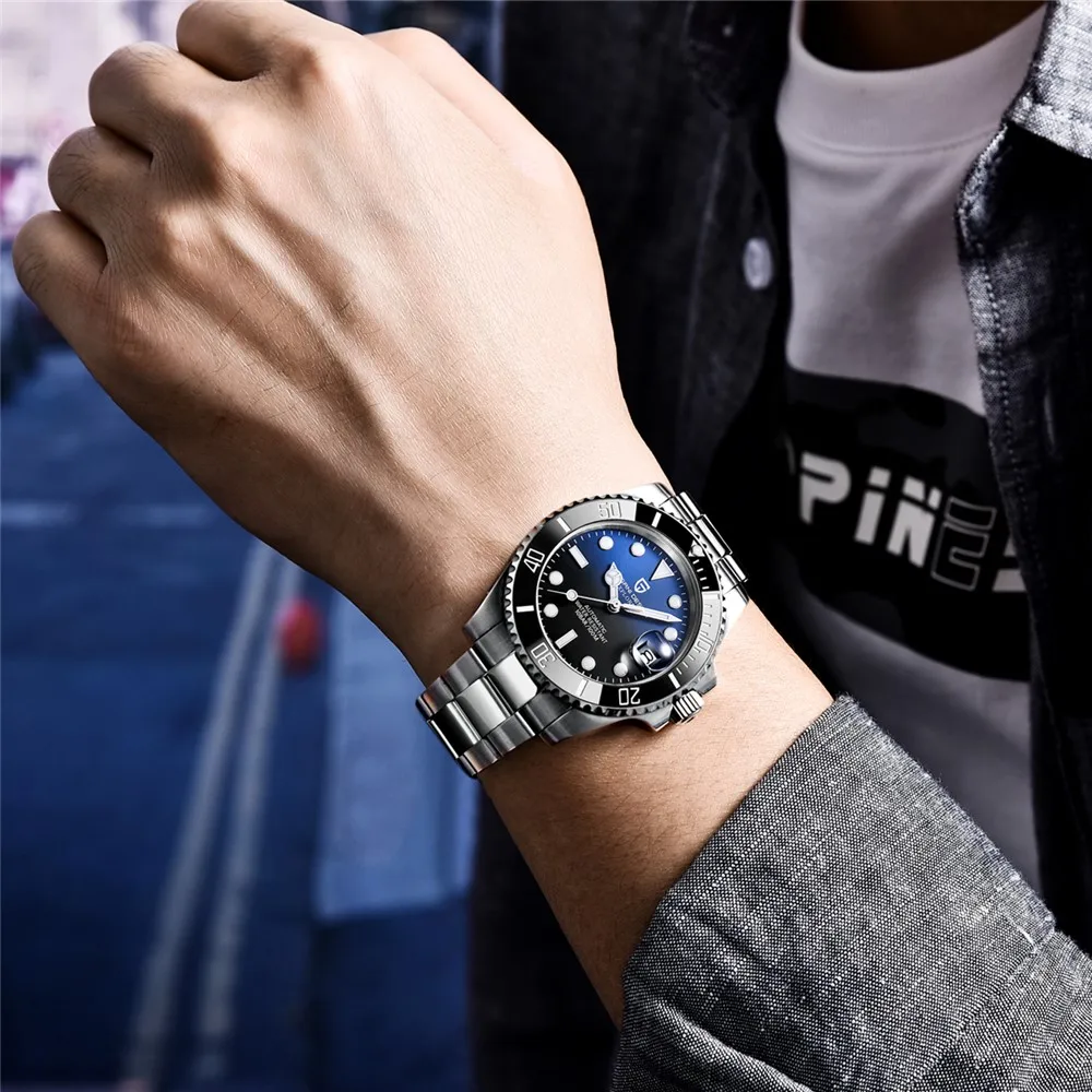 PAGANI DESIGN  New Japan NH35 Men's Automatic Mechanical Wristwatch Stainless Steel Watch Sapphire Men Watches reloj hombre