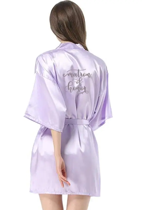 new bride bridesmaid robe with white black letters mother sister of the bride wedding gift bathrobe kimono satin robes