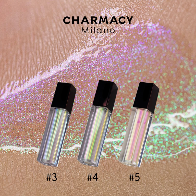 CHARMACY Chameleon Lipgloss Glitter Lip Plump Colorful Lip Tint Lip Sparkle Duochrome Lip Makeup Moisturizing Gloss Cosmetics