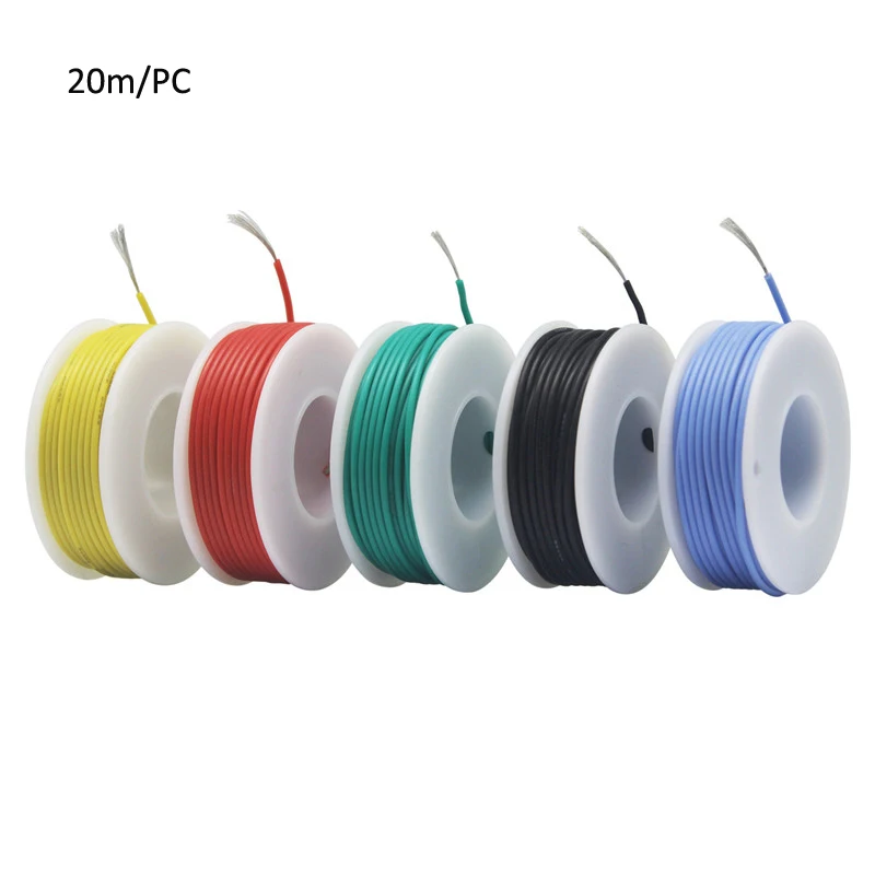 20m 30/28/26/24/22/20/18awg Flexible Silicone Wire Cable  Mix Electrical Copper Line DIY