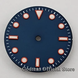 Goutent 29mm Sterile Blue Watch Dial Green Luminous Fit NH35 NH36 Miyota 8205 8215 821A Mingzhu DG2813/3804 Movement