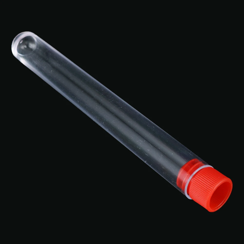 Tubos de ensayo desechables de plástico duro transparente con tapa, suministros de laboratorio de 6ml de fondo redondo, 12x100mm, 5 uds.