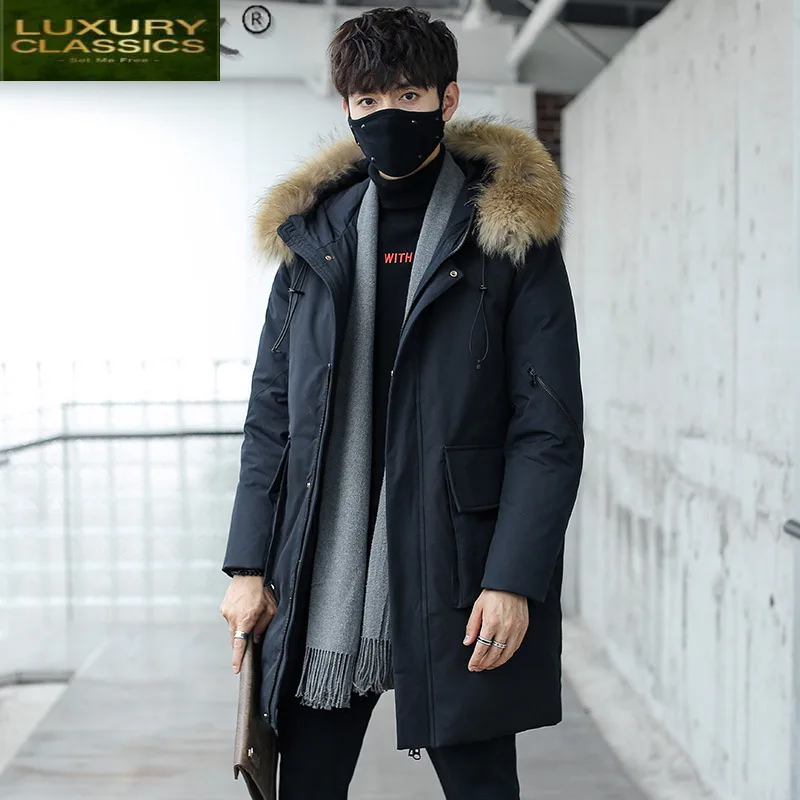 Winter Down Jacket Men Korean Men Parkas Thicken Warm Coats raccoon fur collar Mens Clothes Chaqueta Hombre Invierno 1914