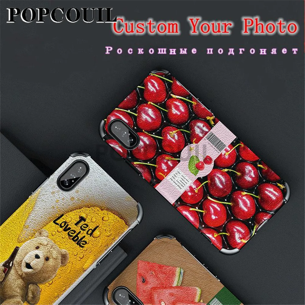 POPCOUIL for VIVO S6 V15 S1 S5 X21 X30 X9 PRO PLUS Customized Design Picture Photo Custom Case Leather Cover Soft TPU Phone Case