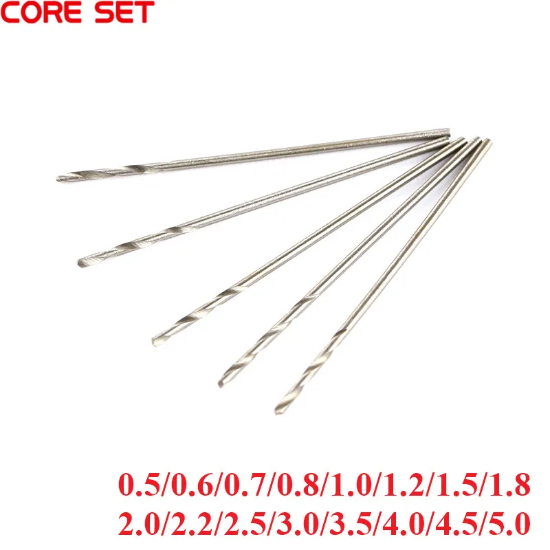 Brocas helicoidais de aço inoxidável cobalto, 5 peças 0.5mm-5mm ferramentas elétricas rotativas para contendo cobalto 0.8/1.0/1.2/1.5mm