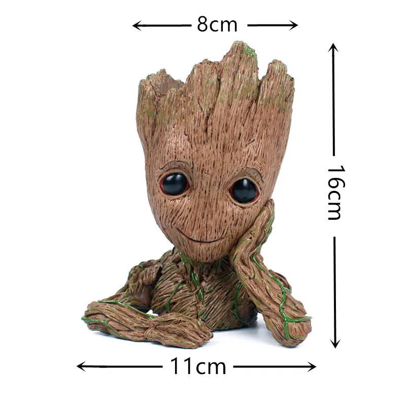 Cute Cartoon Tree Aquarium Stone Decoration Hero Figure Groot Flower Pot Aquarium Garden Home Decor Fish Tank Stone Cave Shelter