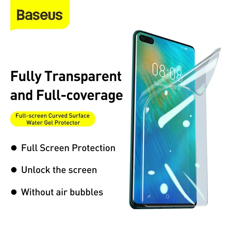 

Baseus 0.15mm 2Pcs Full-screen Curved Surface Water Gel Protector Film For Huawei P40/P40 Pro/Mate 30 Pro Screen Protector Film