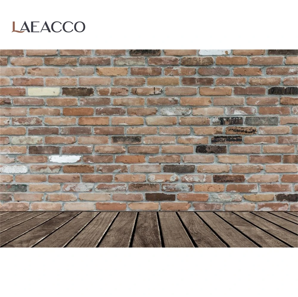 Laeacco Gạch Nền Tường Bằng Gỗ Sàn Bữa Tiệc Sinh Nhật Bé Pet Búp Bê Chân Dung Nhiếp Ảnh Backdrop Danh Bạ Hình Ảnh Studio