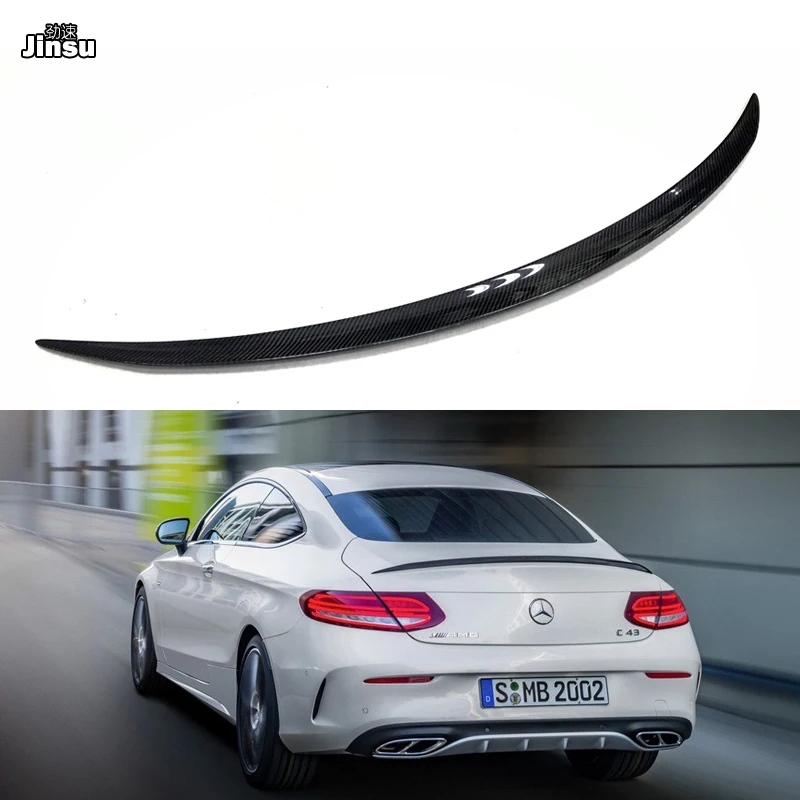 

c205 c63 style carbon fiber trunk rear spoiler lip For Benz C class c200 c220 c250 coupe 2 door 2015 - 2018 W205 spoiler wing