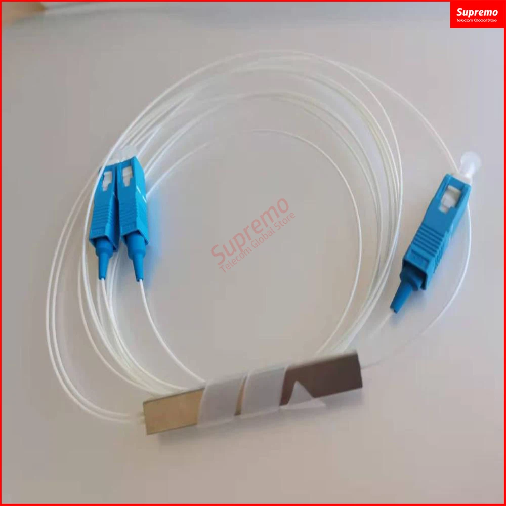 5psc/Lot SC/UPC Fiber Optical PLC Splitter SC 1 X 4 Mini Steel Tube Type 1x4 0.9mm Fiber Opitc Splitter Micro-Enclosed Splitter