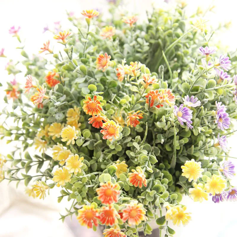 34.5CM Artificial Fake Flowers Wild Chrysanthemum Floral Wedding Bouquet Home Deco Home bush decorative fake flowers