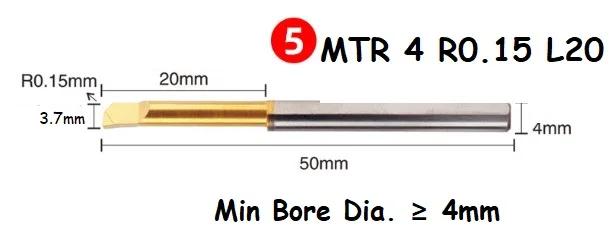 Boring Tool MTR 4mm Mini Lathe Machine Use Micro Boring Bar One-piece Integrated Turning Tool Carbide Small Boring Cutter