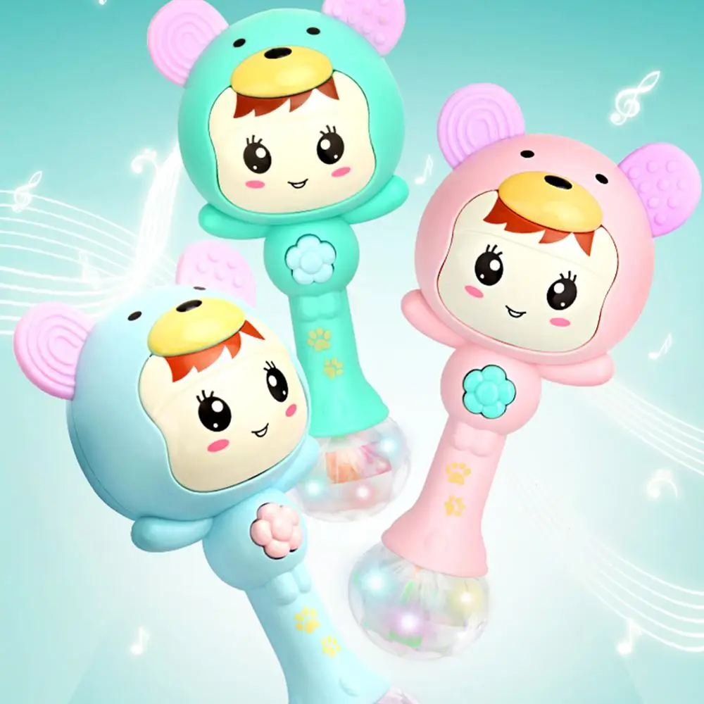 Multiple 0-12Months 0-3Years LED Baby Rattles Toy Soft ABS Animal Musical Hand Shake Toy Early Educational Hand Bell Baby Toys