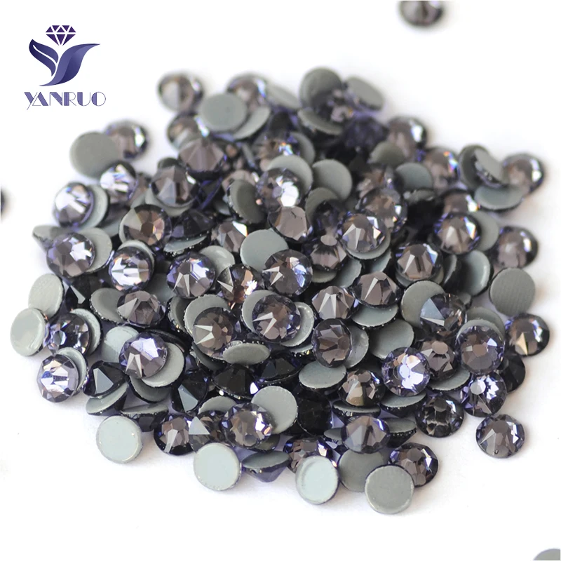 YANRUO 2088HF All Sizes Tanzanite DIY Hotfix Strass Flatback Hot Fix Crystal Glass Rhinestones For Garment Accessories