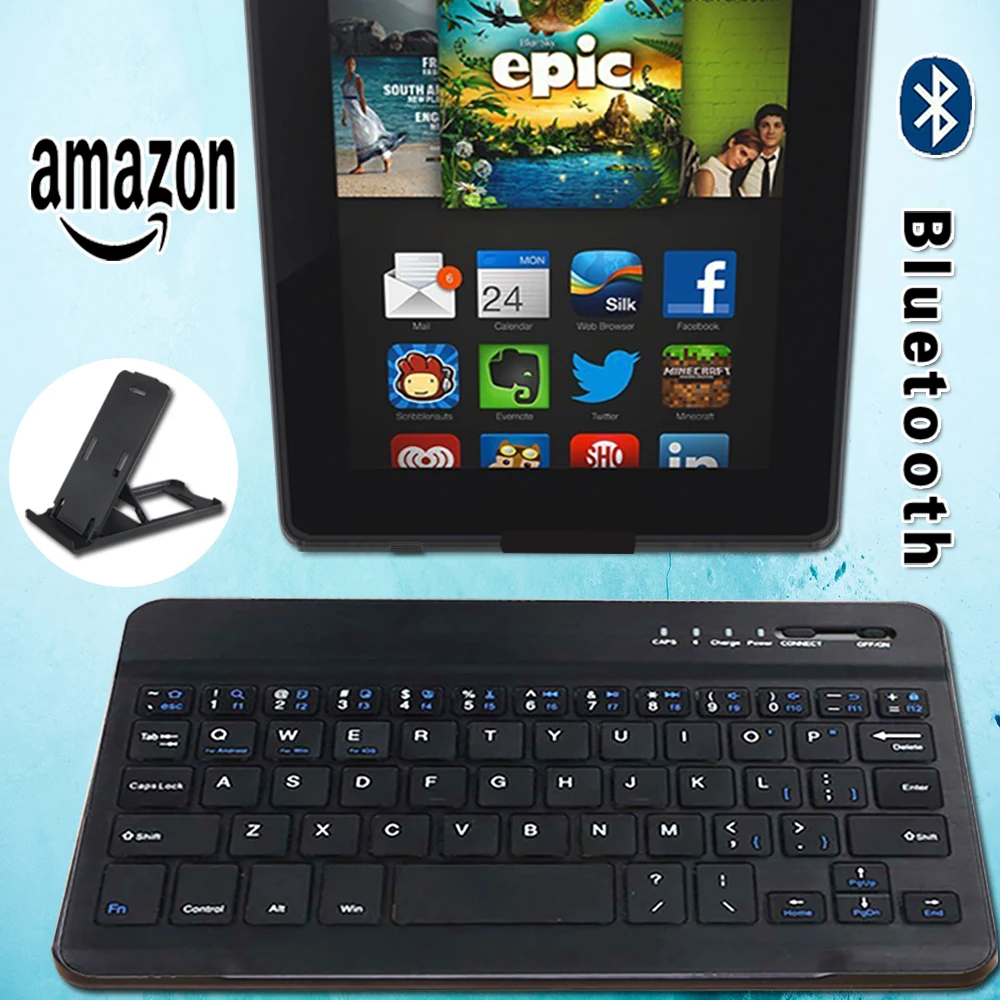 Keyboard Nirkabel Keyboard Bluetooth untuk Amazon Kindle Api 7 "/Fire HD 7"/ HDX 7 "Tablet keyboard untuk Tablet Android Windows